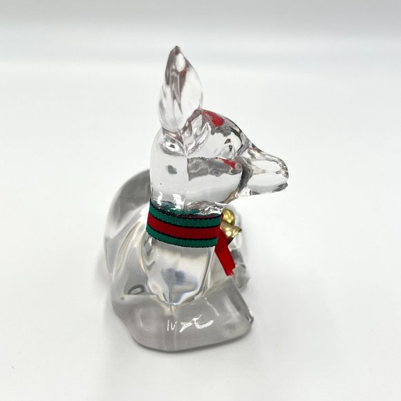 Fenton Vintage Deer Fawn Clear Art Glass Collectible Figurine Paperweight Decor - Picture 4 of 9